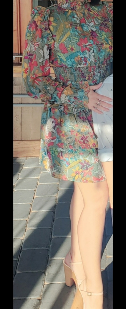 WORN ONCE ! floral skirt and blouse set!